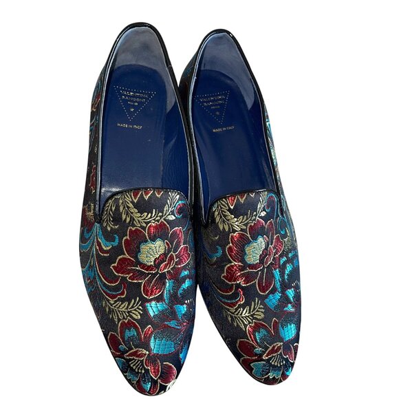 Valentina Ragoni Womens Loafer Size 8 Jacquard Floral Pattern Slip On Casual - Picture 4 of 16